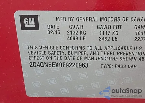 2015 Buick Regal Turbo/E-Assist Premium I from USA, damaged, VIN 2G4GN5EX0F9220963